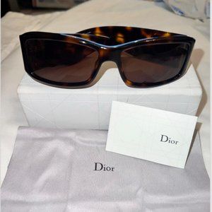 NEW Authentic DIOR Shaded 2 Sunglasses Brown Havana Gold + Case